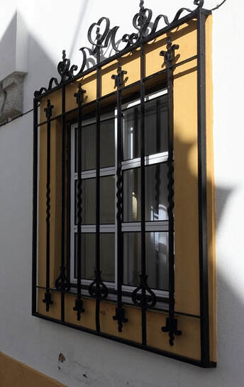Wrought Iron commercial window security bars Artesia 