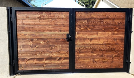 Los Angeles Residential Wood with Metal Frame double gate photo